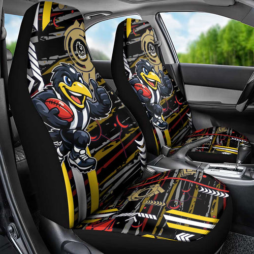 Collingwood Football Club Car Seat Cover Mascot Cartoon Football Illustration Style