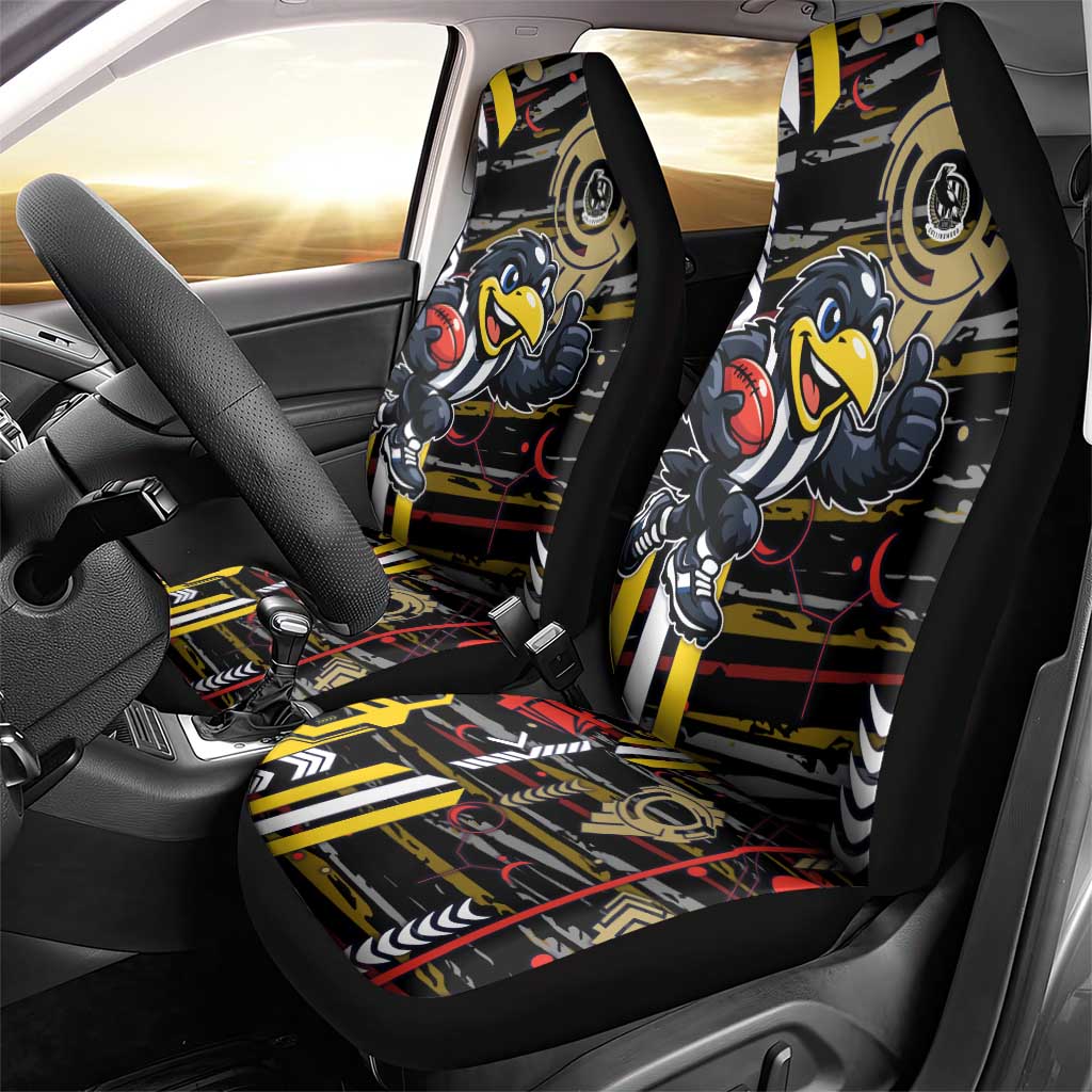 Collingwood Football Club Car Seat Cover Mascot Cartoon Football Illustration Style