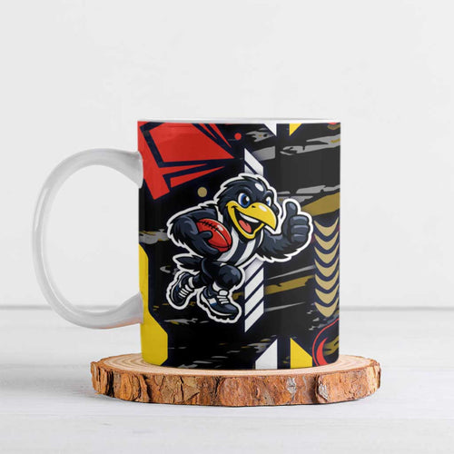 Collingwood Football Club Ceramic Mug Mascot Cartoon Football Illustration Style