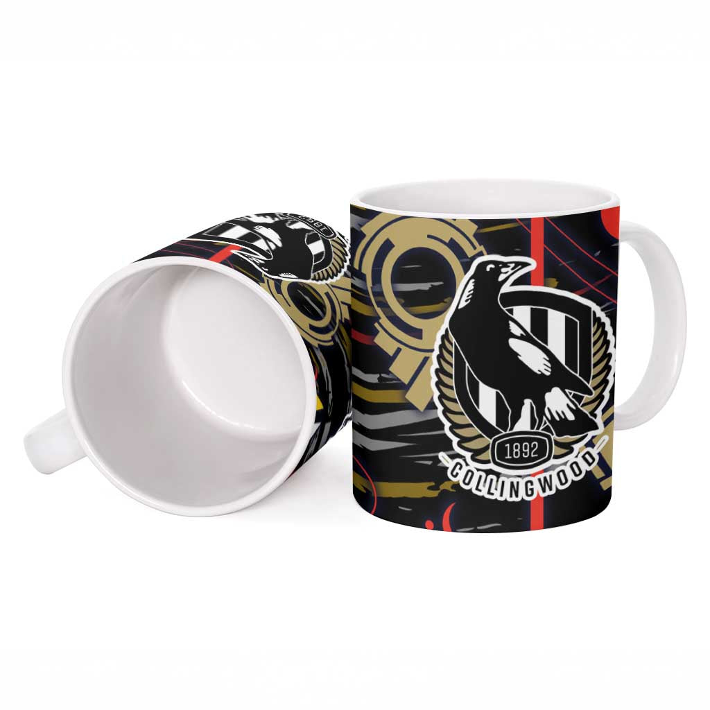 Collingwood Football Club Ceramic Mug Mascot Cartoon Football Illustration Style