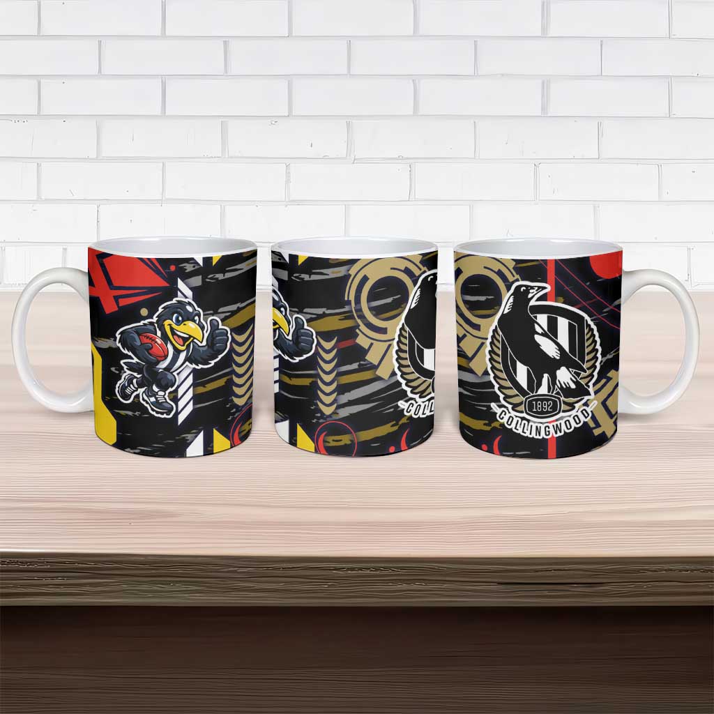 Collingwood Football Club Ceramic Mug Mascot Cartoon Football Illustration Style