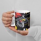 Collingwood Football Club Ceramic Mug Mascot Cartoon Football Illustration Style