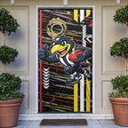 Collingwood Football Club Door Cover Mascot Cartoon Football Illustration Style