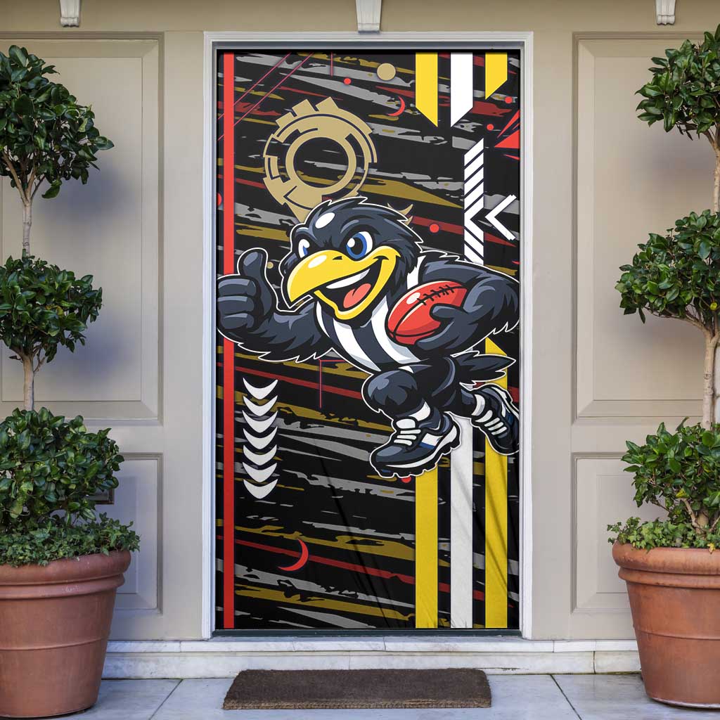 Collingwood Football Club Door Cover Mascot Cartoon Football Illustration Style