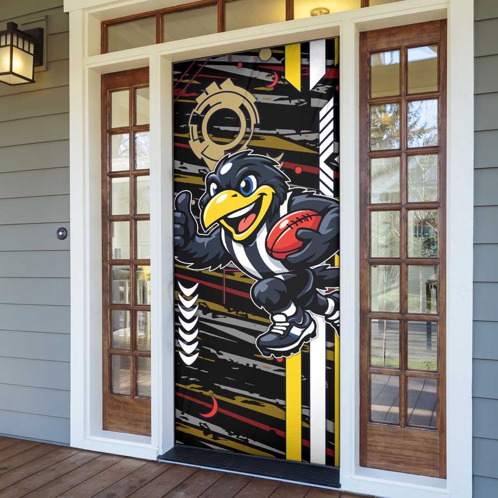 Collingwood Football Club Door Cover Mascot Cartoon Football Illustration Style