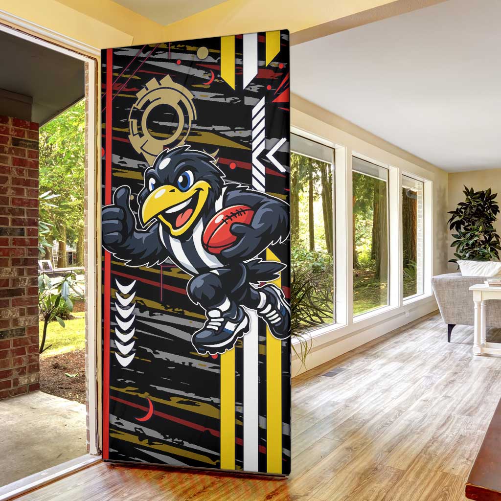 Collingwood Football Club Door Cover Mascot Cartoon Football Illustration Style