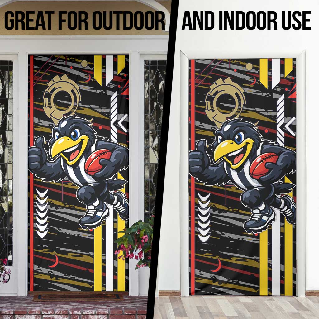 Collingwood Football Club Door Cover Mascot Cartoon Football Illustration Style