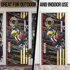 Collingwood Football Club Door Cover Mascot Cartoon Football Illustration Style