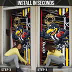 Collingwood Football Club Door Cover Mascot Cartoon Football Illustration Style
