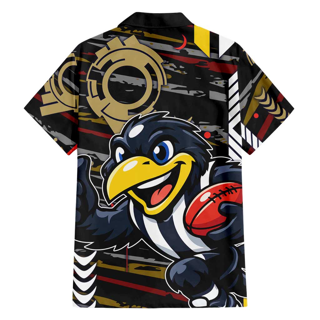 Collingwood Football Club Family Matching Mermaid Dress and Hawaiian Shirt Mascot Cartoon Football Illustration Style
