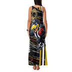 Collingwood Football Club Family Matching Tank Maxi Dress and Hawaiian Shirt Mascot Cartoon Football Illustration Style