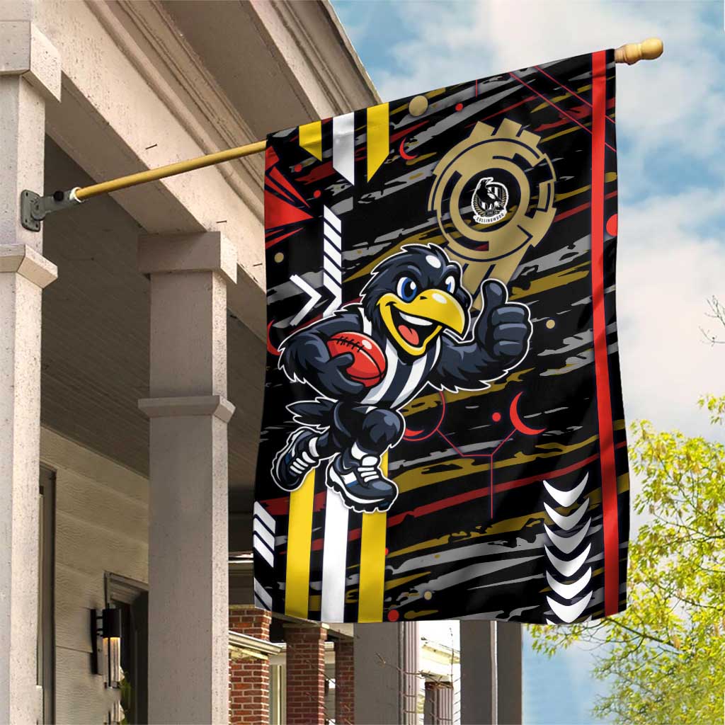 Collingwood Football Club Garden Flag Mascot Cartoon Football Illustration Style