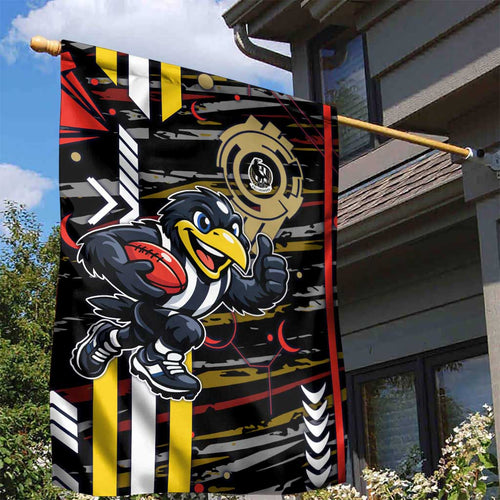 Collingwood Football Club Garden Flag Mascot Cartoon Football Illustration Style