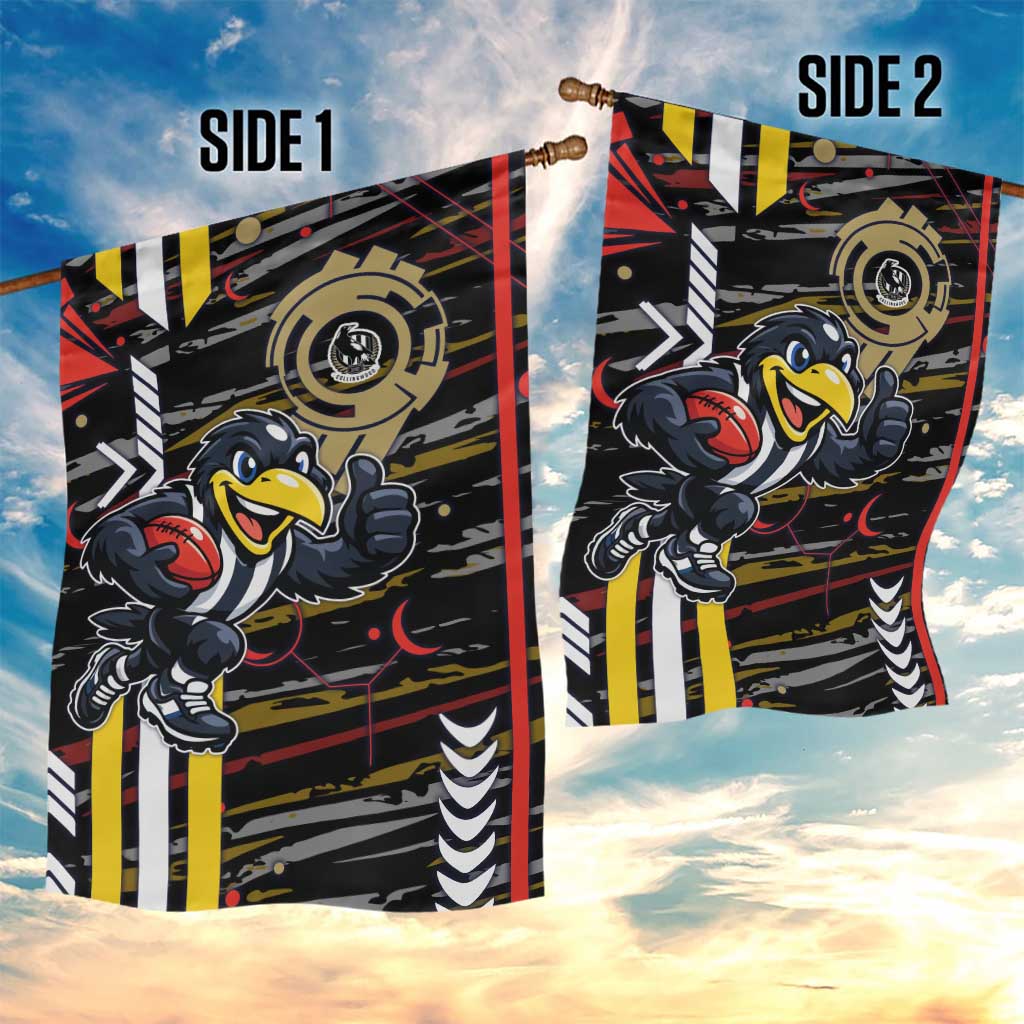 Collingwood Football Club Garden Flag Mascot Cartoon Football Illustration Style