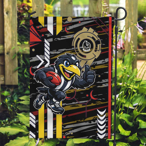 Collingwood Football Club Garden Flag Mascot Cartoon Football Illustration Style