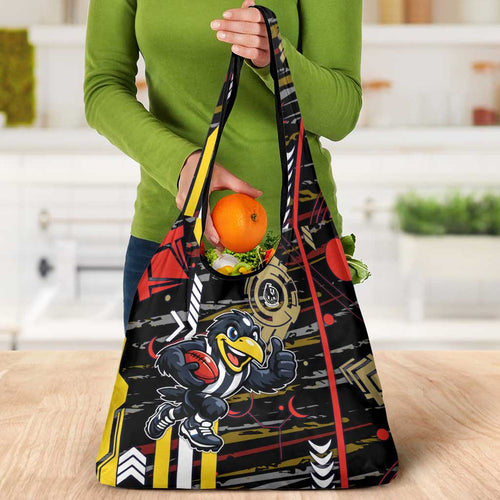 Collingwood Football Club Grocery Bag Mascot Cartoon Football Illustration Style