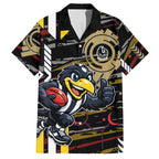 Collingwood Football Club Hawaiian Shirt Mascot Cartoon Football Illustration Style