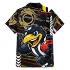 Collingwood Football Club Hawaiian Shirt Mascot Cartoon Football Illustration Style