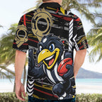 Collingwood Football Club Hawaiian Shirt Mascot Cartoon Football Illustration Style