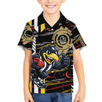 Collingwood Football Club Hawaiian Shirt Mascot Cartoon Football Illustration Style