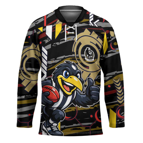 Collingwood Football Club Hockey Jersey Mascot Cartoon Football Illustration Style