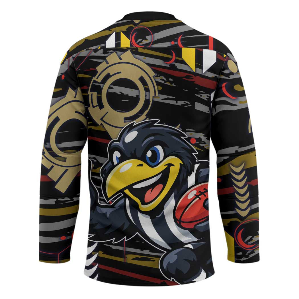 Collingwood Football Club Hockey Jersey Mascot Cartoon Football Illustration Style