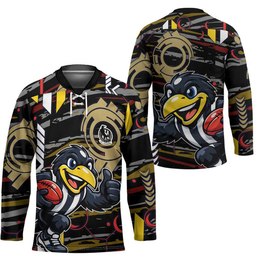 Collingwood Football Club Hockey Jersey Mascot Cartoon Football Illustration Style
