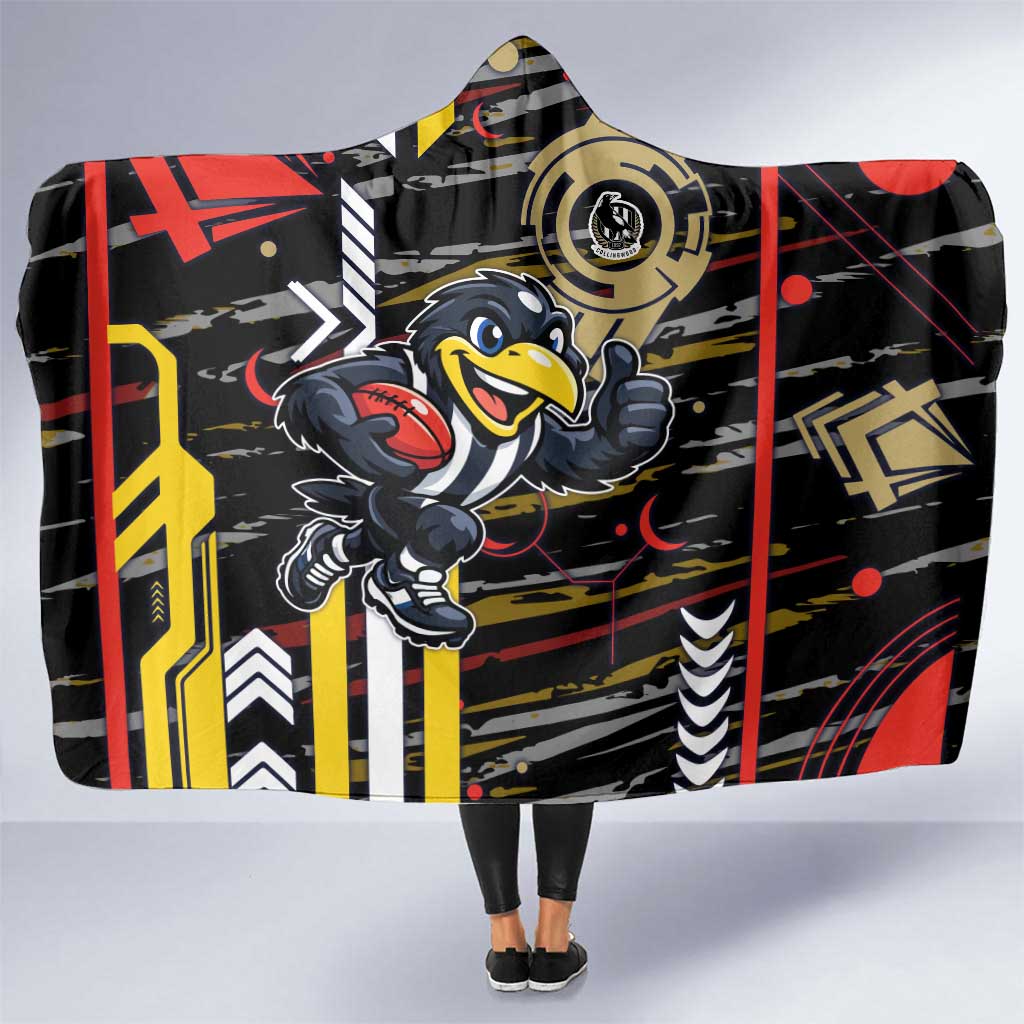 Collingwood Football Club Hooded Blanket Mascot Cartoon Football Illustration Style