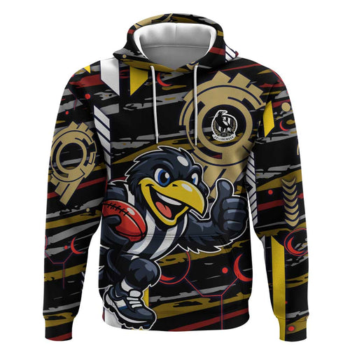 Collingwood Football Club Hoodie Mascot Cartoon Football Illustration Style