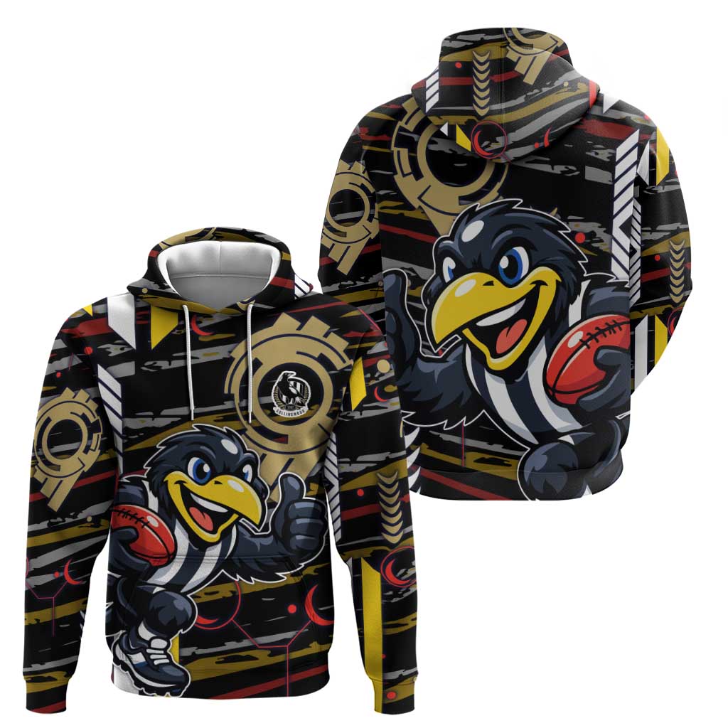Collingwood Football Club Hoodie Mascot Cartoon Football Illustration Style