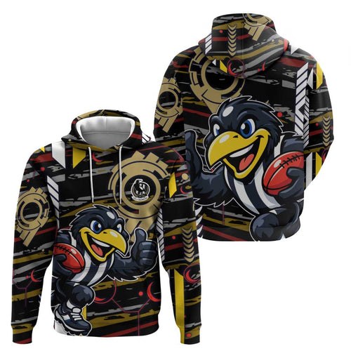 Collingwood Football Club Hoodie Mascot Cartoon Football Illustration Style