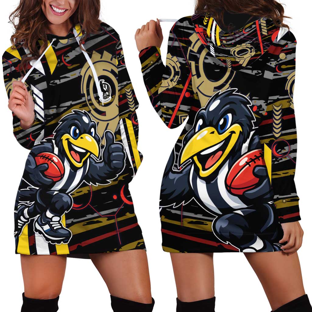 Collingwood Football Club Hoodie Dress Mascot Cartoon Football Illustration Style
