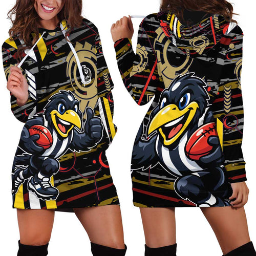 Collingwood Football Club Hoodie Dress Mascot Cartoon Football Illustration Style