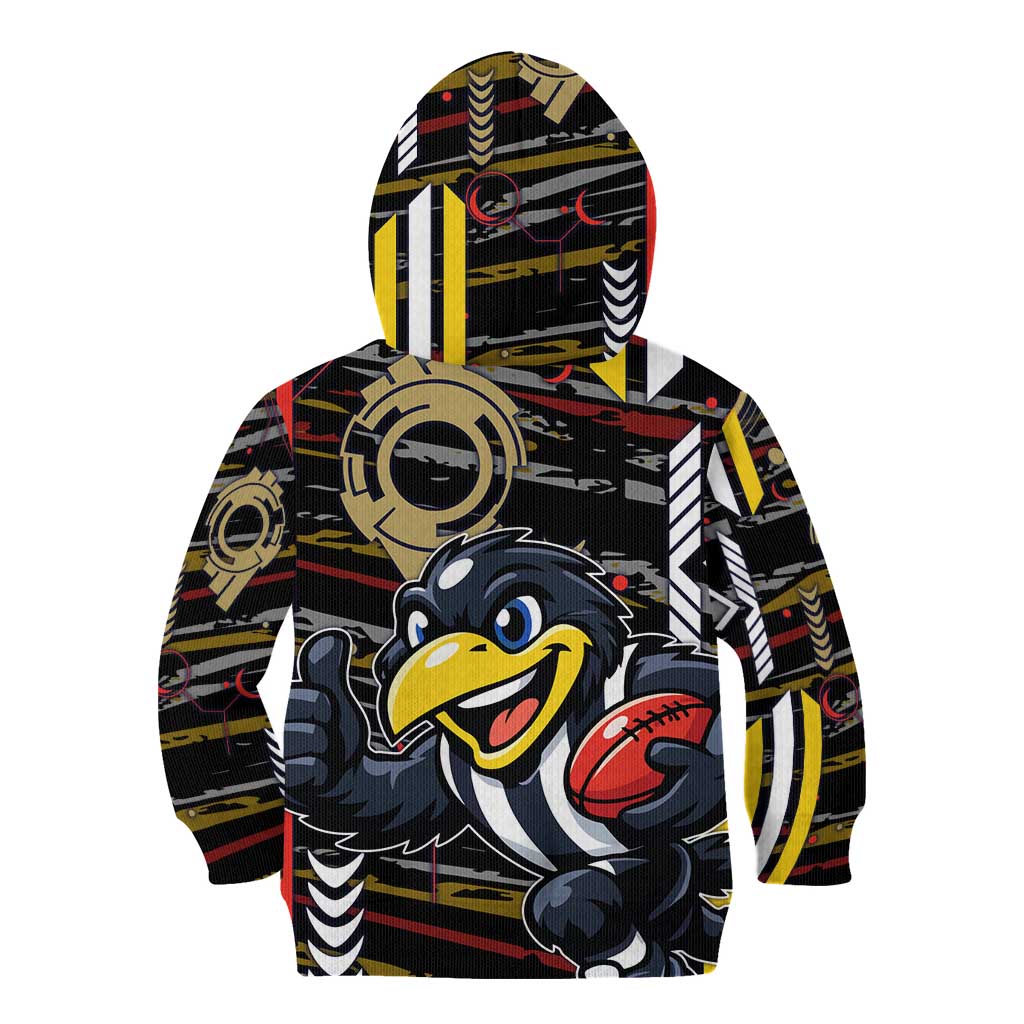 Collingwood Football Club Kid Hoodie Mascot Cartoon Football Illustration Style