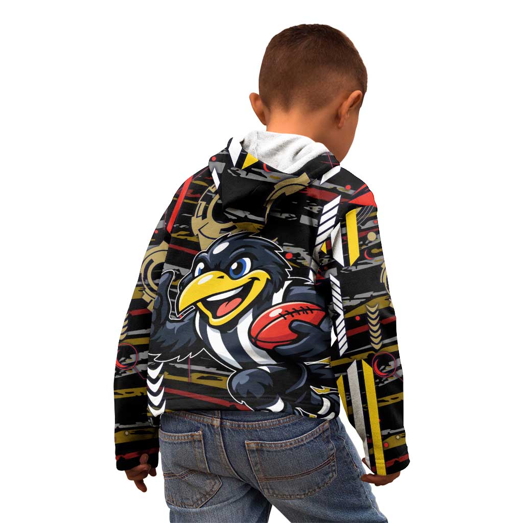 Collingwood Football Club Kid Hoodie Mascot Cartoon Football Illustration Style