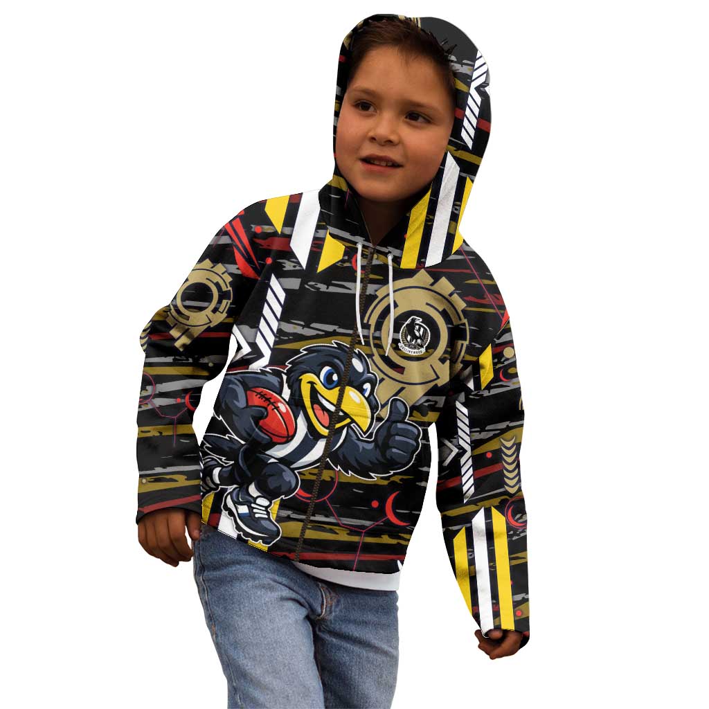 Collingwood Football Club Kid Hoodie Mascot Cartoon Football Illustration Style
