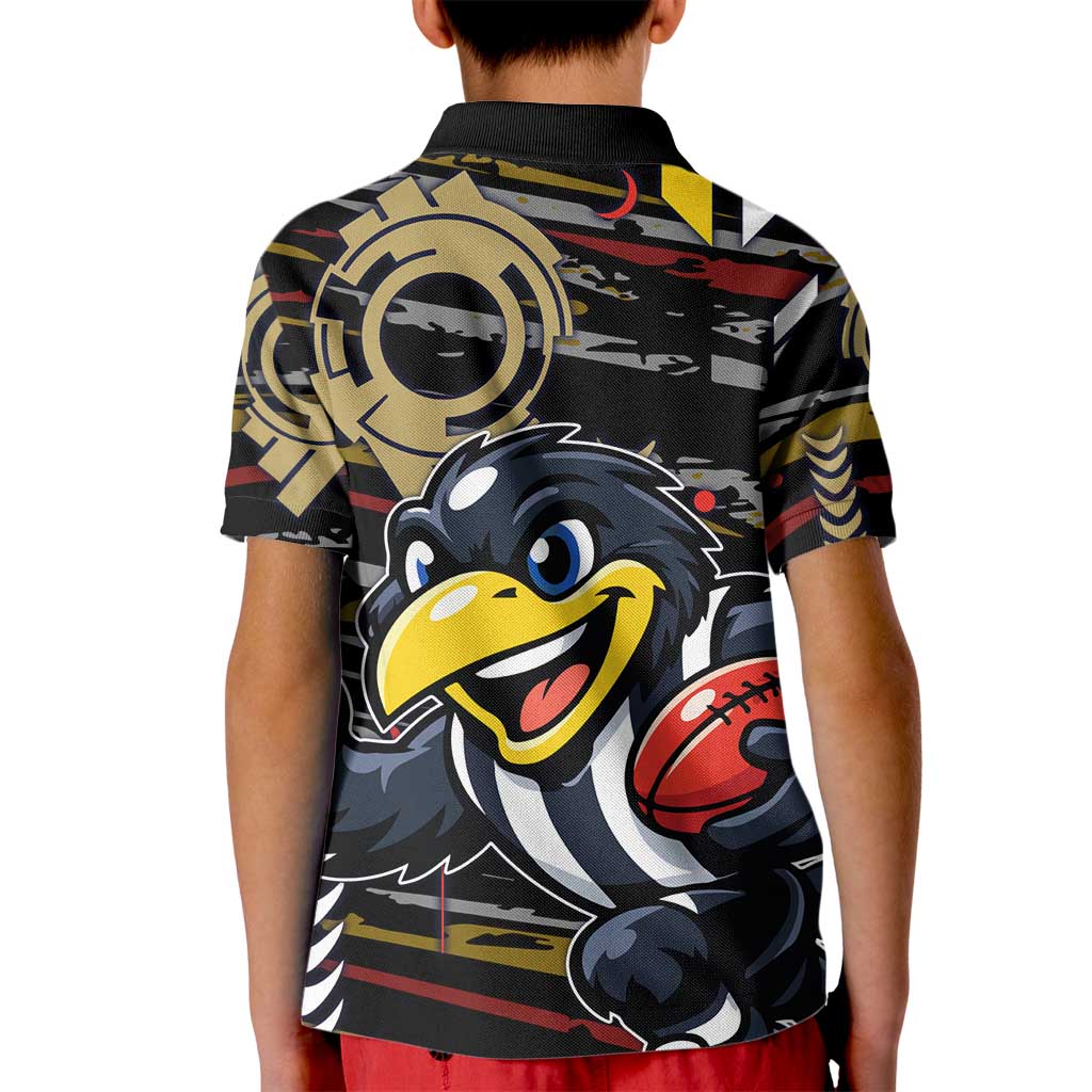Collingwood Football Club Kid Polo Shirt Mascot Cartoon Football Illustration Style