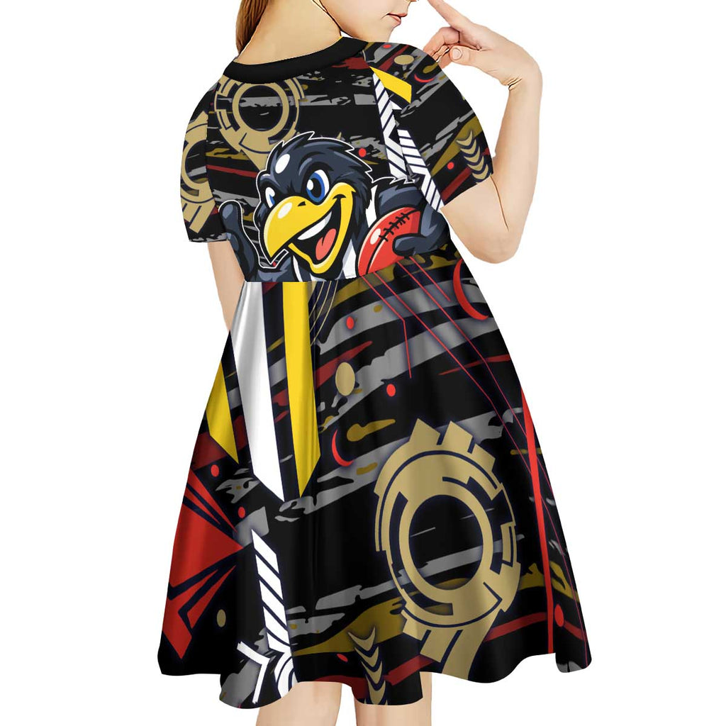 Collingwood Football Club Kid Short Sleeve Dress Mascot Cartoon Football Illustration Style