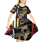Collingwood Football Club Kid Short Sleeve Dress Mascot Cartoon Football Illustration Style