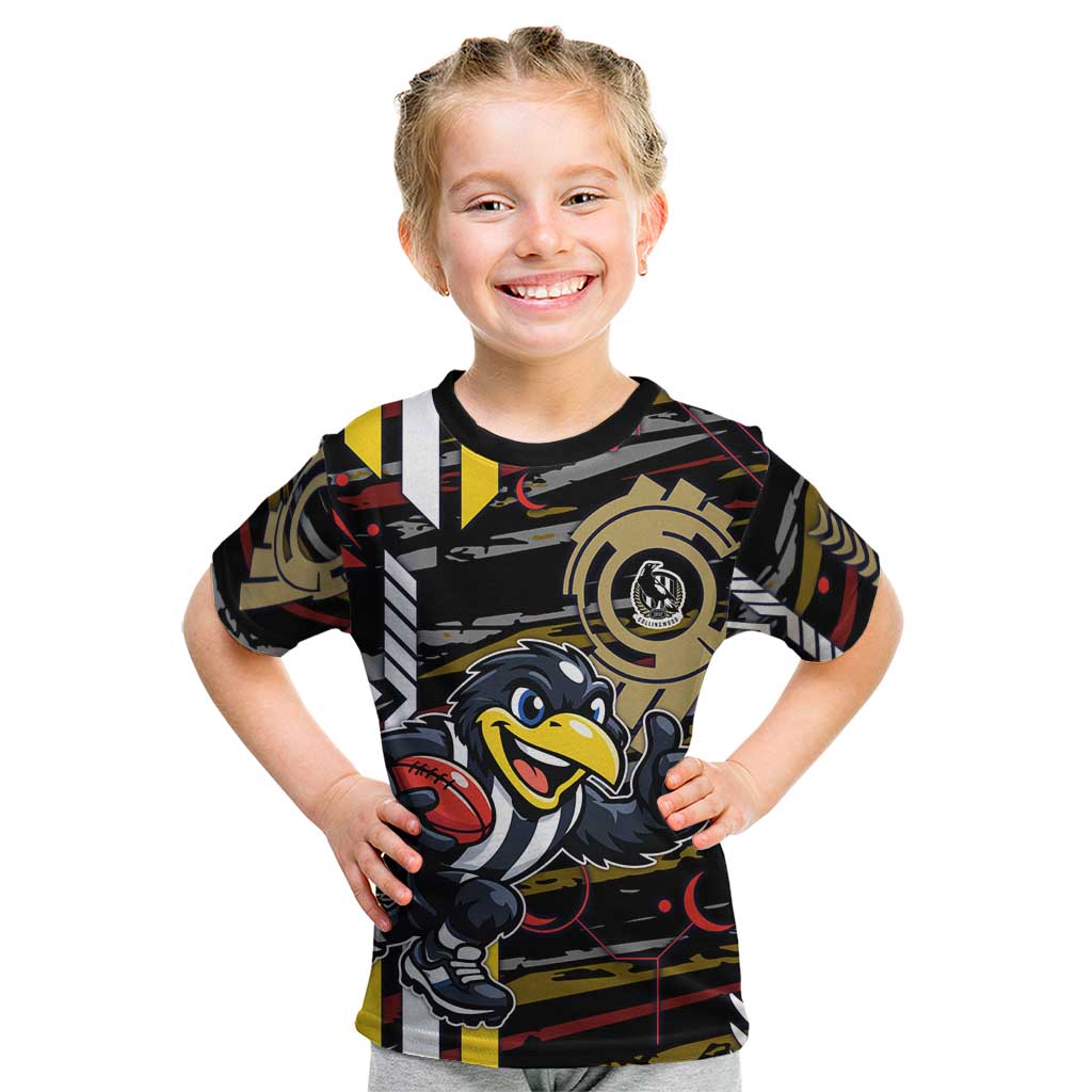 Collingwood Football Club Kid T Shirt Mascot Cartoon Football Illustration Style