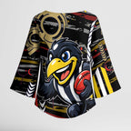 Collingwood Football Club Kimono Sleeve Blouse Mascot Cartoon Football Illustration Style