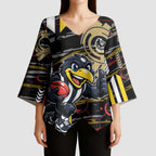 Collingwood Football Club Kimono Sleeve Blouse Mascot Cartoon Football Illustration Style