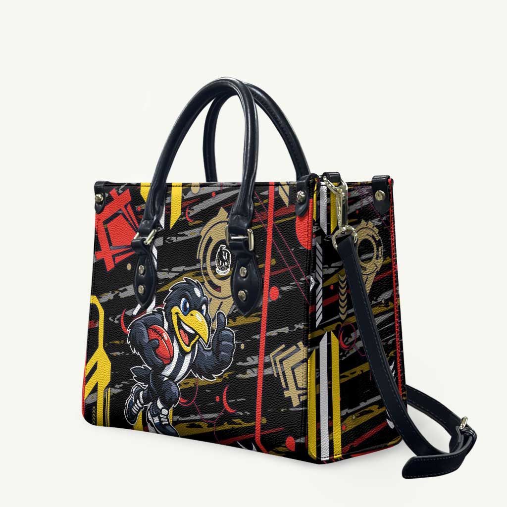 Collingwood Football Club Leather Bag Mascot Cartoon Football Illustration Style