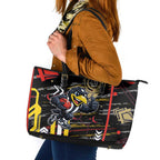 Collingwood Football Club Leather Tote Bag Mascot Cartoon Football Illustration Style