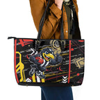 Collingwood Football Club Leather Tote Bag Mascot Cartoon Football Illustration Style