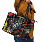 Collingwood Football Club Leather Tote Bag Mascot Cartoon Football Illustration Style