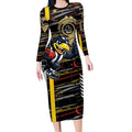 Collingwood Football Club Long Sleeve Bodycon Dress Mascot Cartoon Football Illustration Style
