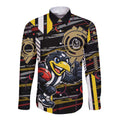 Collingwood Football Club Long Sleeve Button Shirt Mascot Cartoon Football Illustration Style