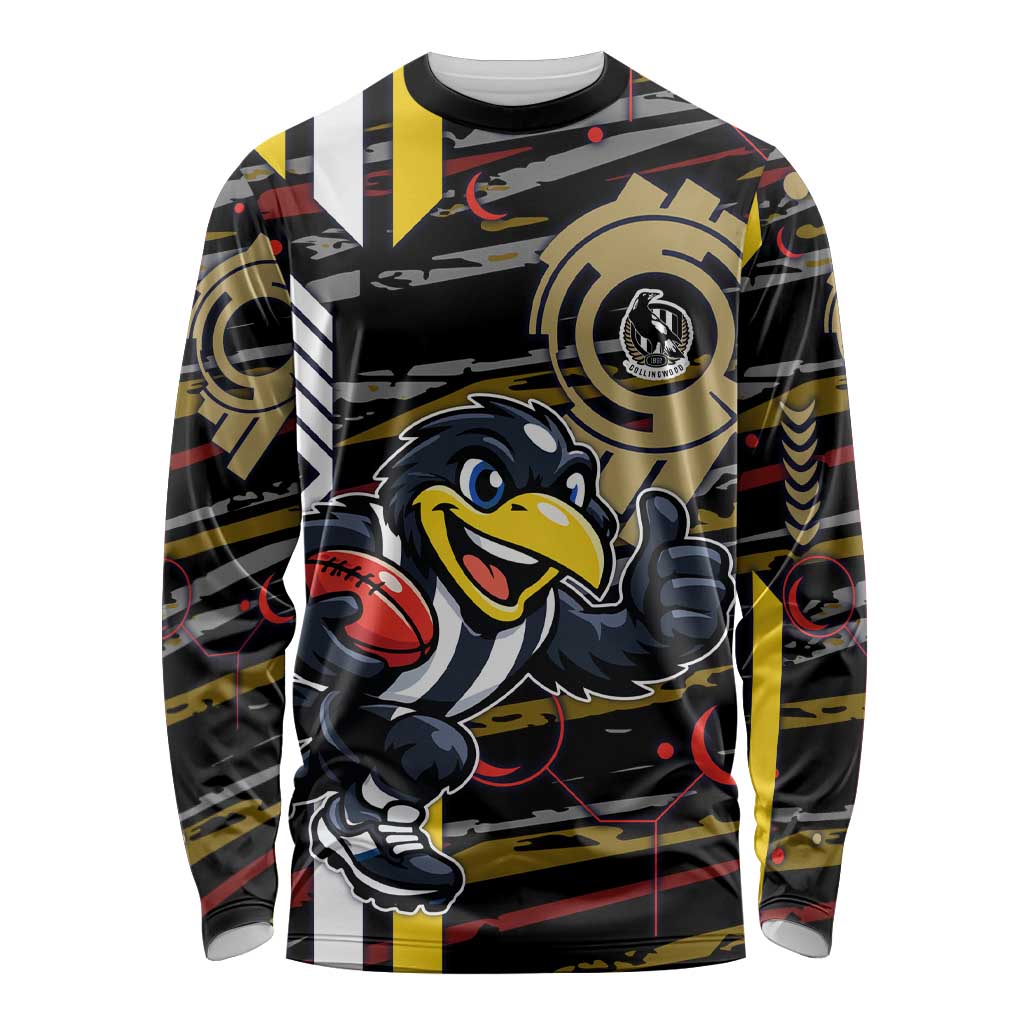 Collingwood Football Club Long Sleeve Shirt Mascot Cartoon Football Illustration Style
