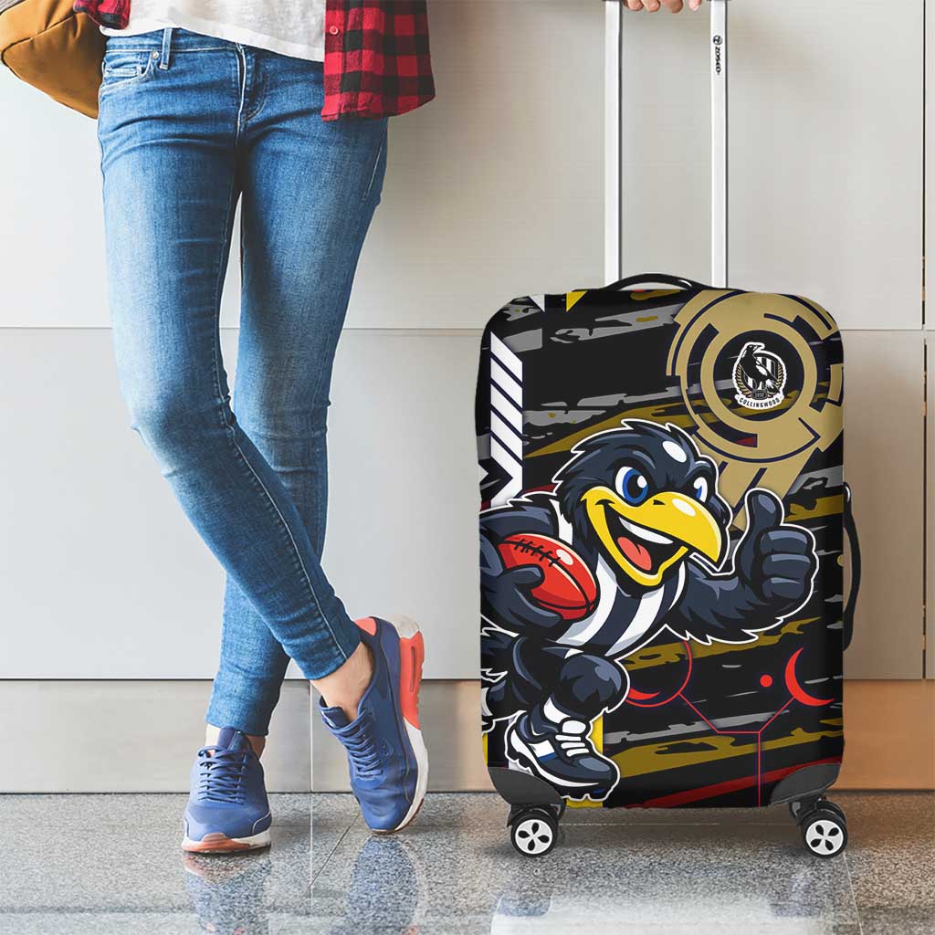Collingwood Football Club Luggage Cover Mascot Cartoon Football Illustration Style